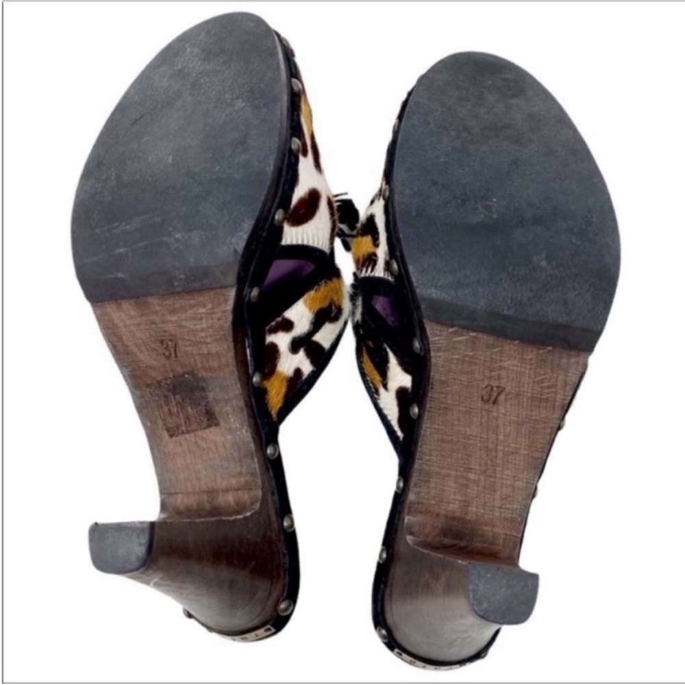 RAFE NEW YORK cowhide leopard clogs heels shoes EU 37 / 6.5 US - Picture 9 of 11